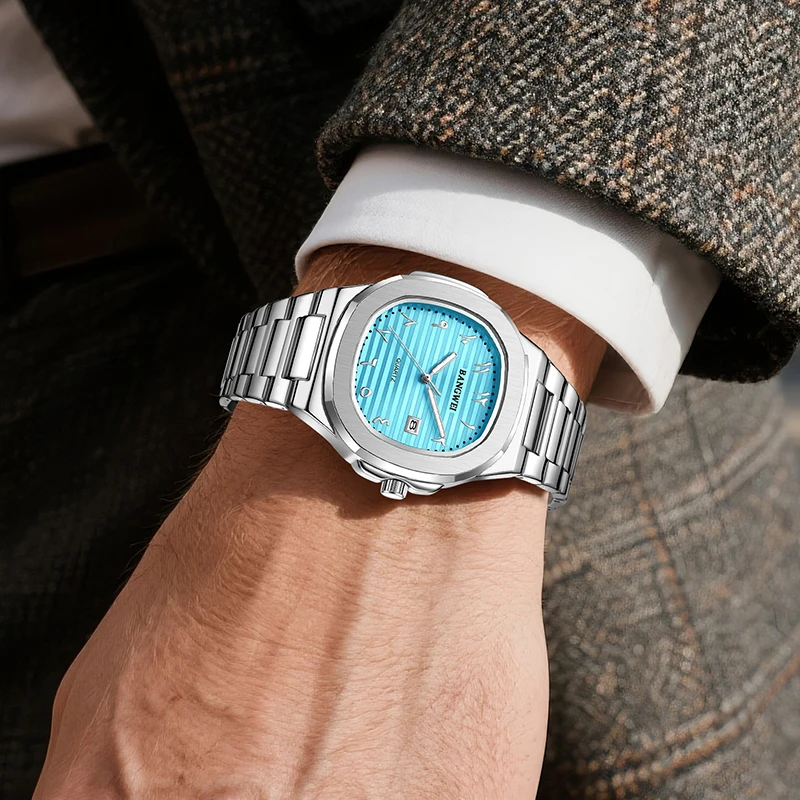 Bangwei Fashion Man Watch Waterproof Luminous Date Stainless Steel Business Men Quartz Watches Luxury Lige Men's Watches Reloj, Alina Gadgets