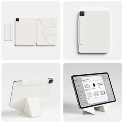 ZOYU Magnetic Smart Folio Cover - iPad Pro 11 M4 M5 (Cream White)