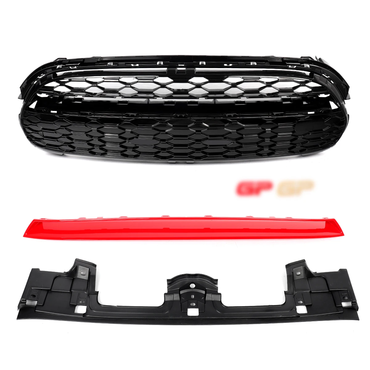 2014-2021 BMW 미니 쿠퍼 F55 F56 F57 GP 스타일 글로시 블랙+레드 트림 상단 범퍼 후드 메쉬 그릴