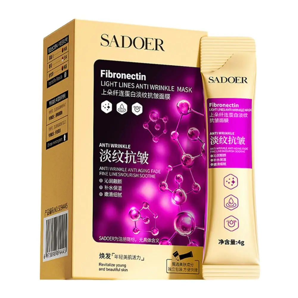SADOER Korean Fibronectin Thin Line Anti-wrinkle Beauty Face Moisturizing Facial Mask Organic Whitening Mask Care Skin Shee G0X8 - Image 3