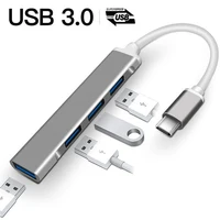 Type C Hub 4 Port Adapter USB 3.1 Multi Splitter 4-in-1 Docking Station Ultra Slim Super Speed Aluminum For Computer Laptop PC 1