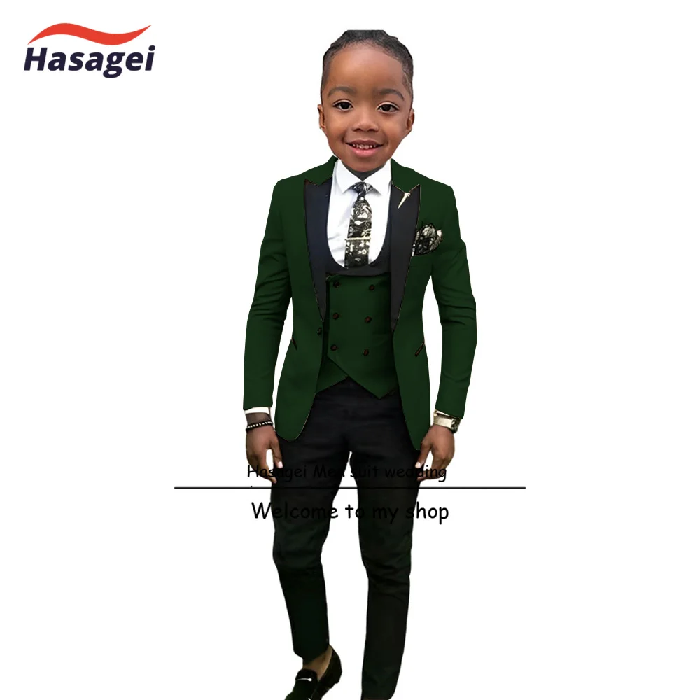 Boys Suit Wedding Tuxedo for 2-16 Year Old Kids (Jacket Pants Vest Tie) 4 piece Set Formal Children Blazer Khaki boys formal suit set