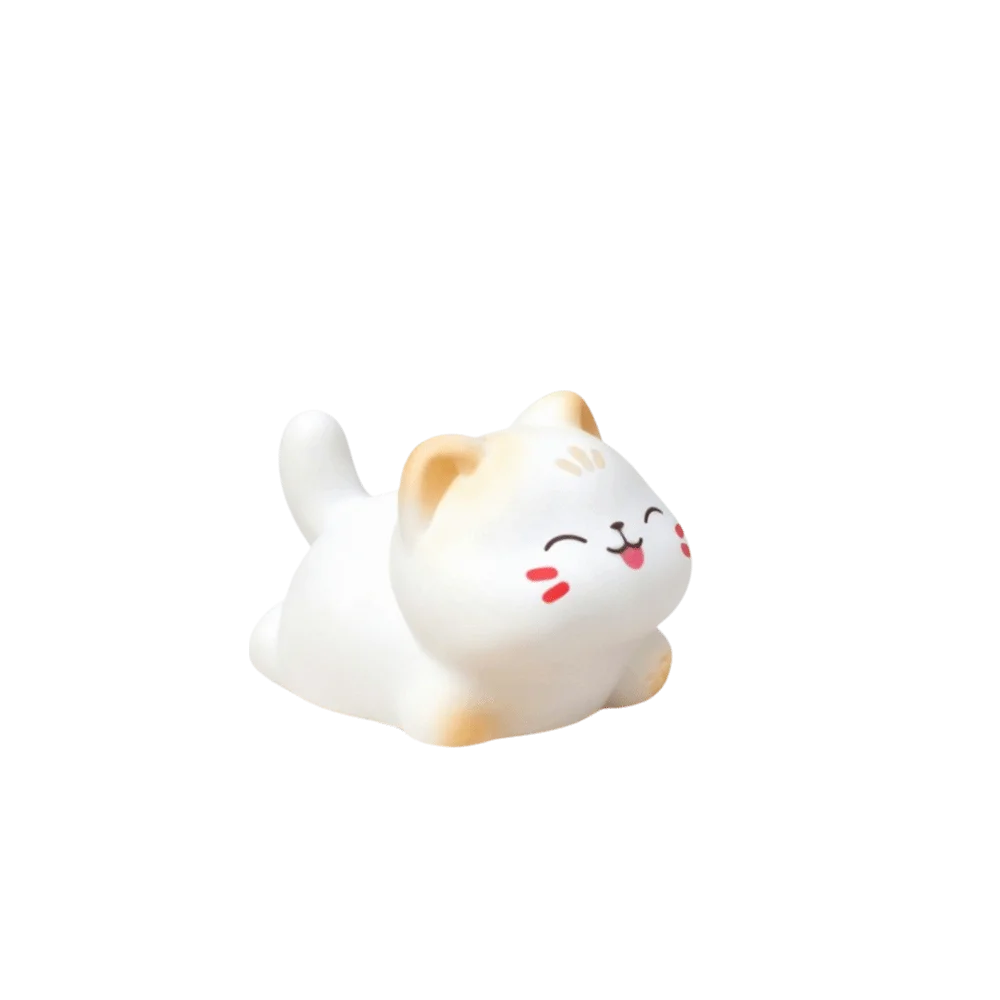 Charming DIY Cartoon Cat Resin Figurine - Kawaii Animal Home Decor Ornament