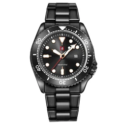 Men's Versatile Sports Watch | Multi - Color High - Contrast Dial with Ceramic Bezel and Stainless Steel Band (Black)