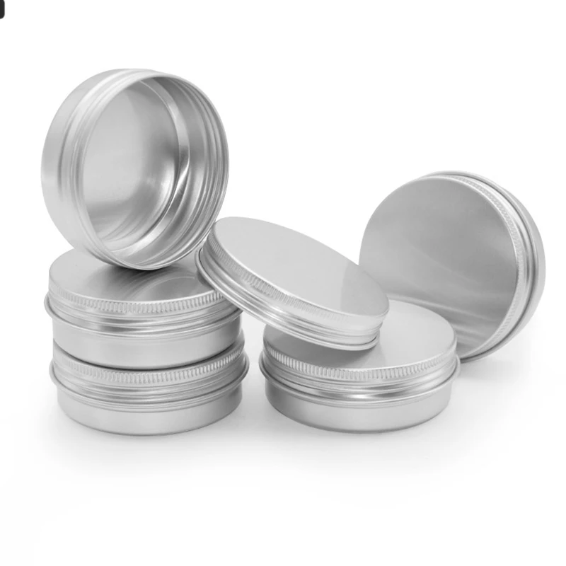 50PCS/lot Free shipping 100g Aluminum Jars Tin 100ml silver Metal Empty Cosmetic Face Care Eye Cream Lip Balm Gloss Packaging