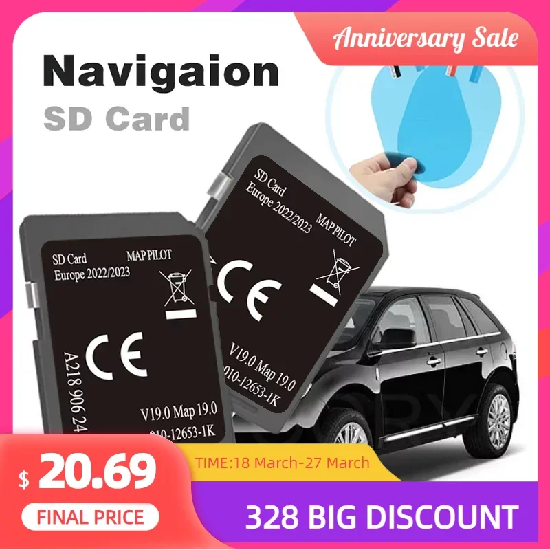 

New 2022 A218 V19 Map Sat Nav SD Card for Mercedes Garmin A2189062404 A B C CLA CLS E GLS
