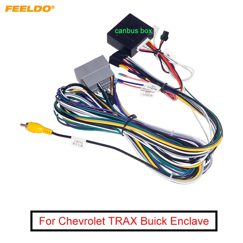 

FEELDO Car 16pin Audio Wiring Harness With Canbus Box For Chevrolet TRAX Buick Enclave Stereo Installation Wire Adapter