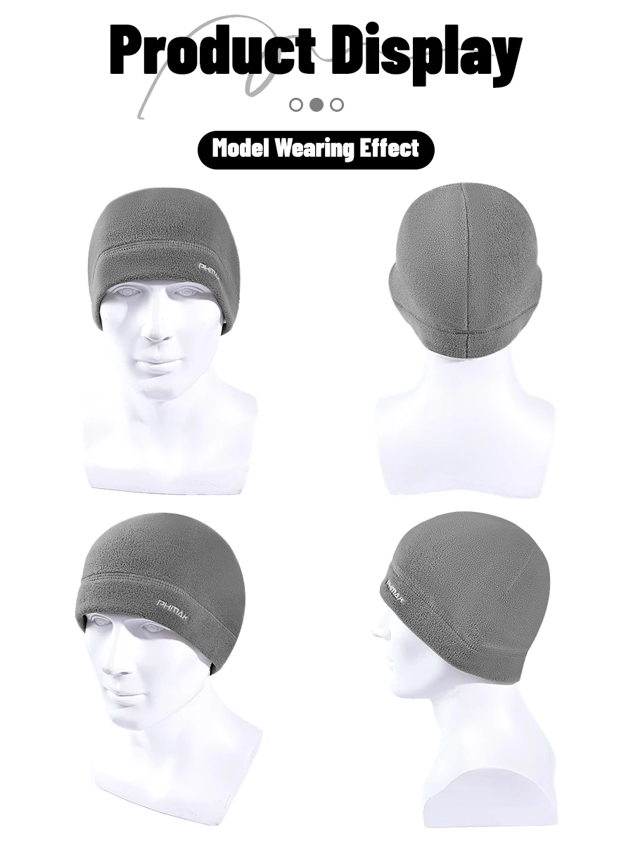 PHMAX Fleece Wintermütze Radfahren Wärmer Laufmütze Jagd Herren Mützen MBT Fahrrad Winddicht Outdoor Wandern Sturmhaube Damenmütze – Detail 14