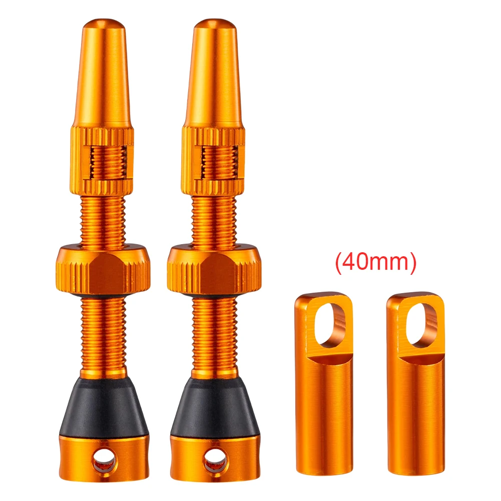 1쌍 초경량 그래블 MTB 자전거 튜브리스 밸브 CNC 알루미늄 40/44mm 로드 바이크 튜브리스 타이어 밸브 (캡 포함) 로드 바이크 밸브