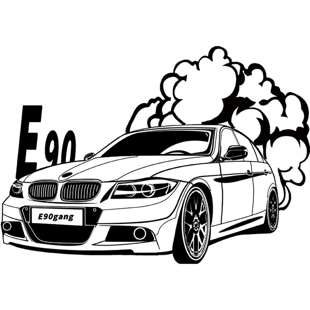 RuleMylife-Autocollants de voiture E46 Drift Art pour BMW, décalcomanie  Anime, accessoires de voiture mignons, décoration - AliExpress