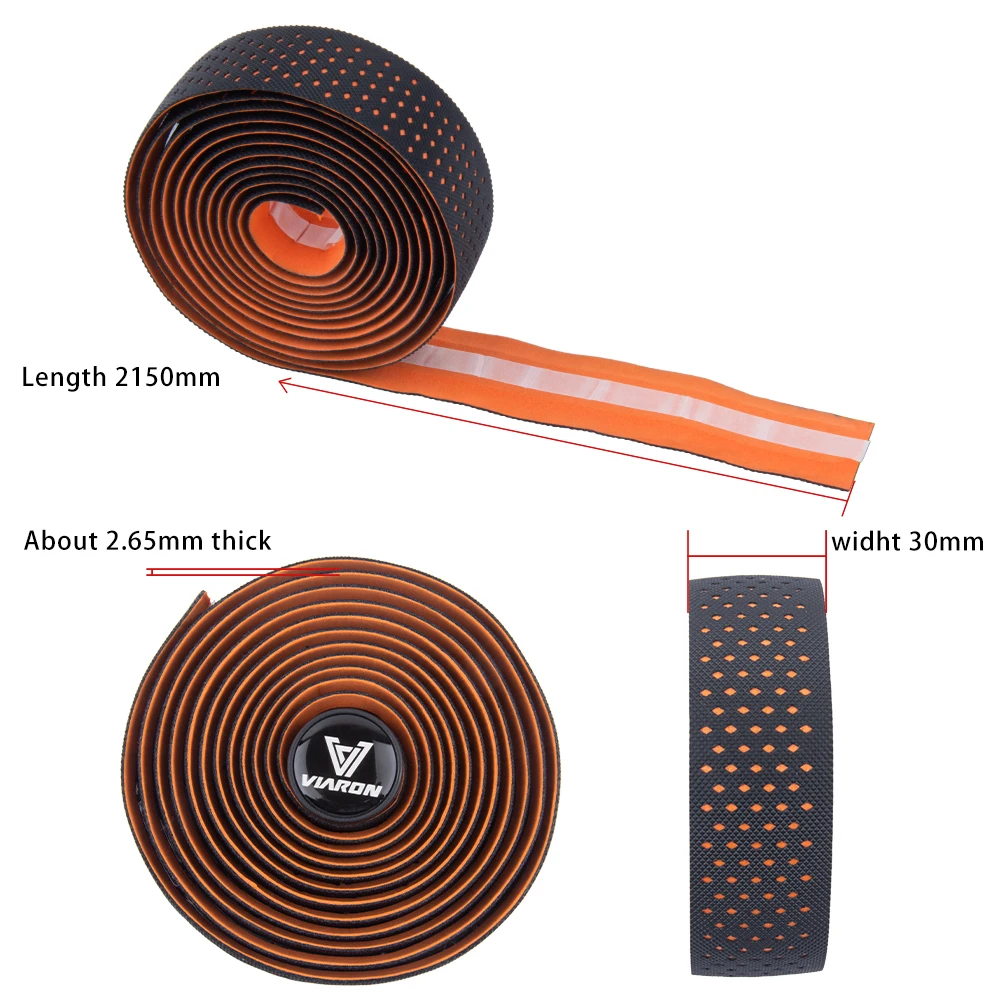 VIARON Road Bicycle Handlebar Tape 1Pair Cycling Soft PU EVA Anti-Slip MTB Bike Bar Tape Shock Absorption