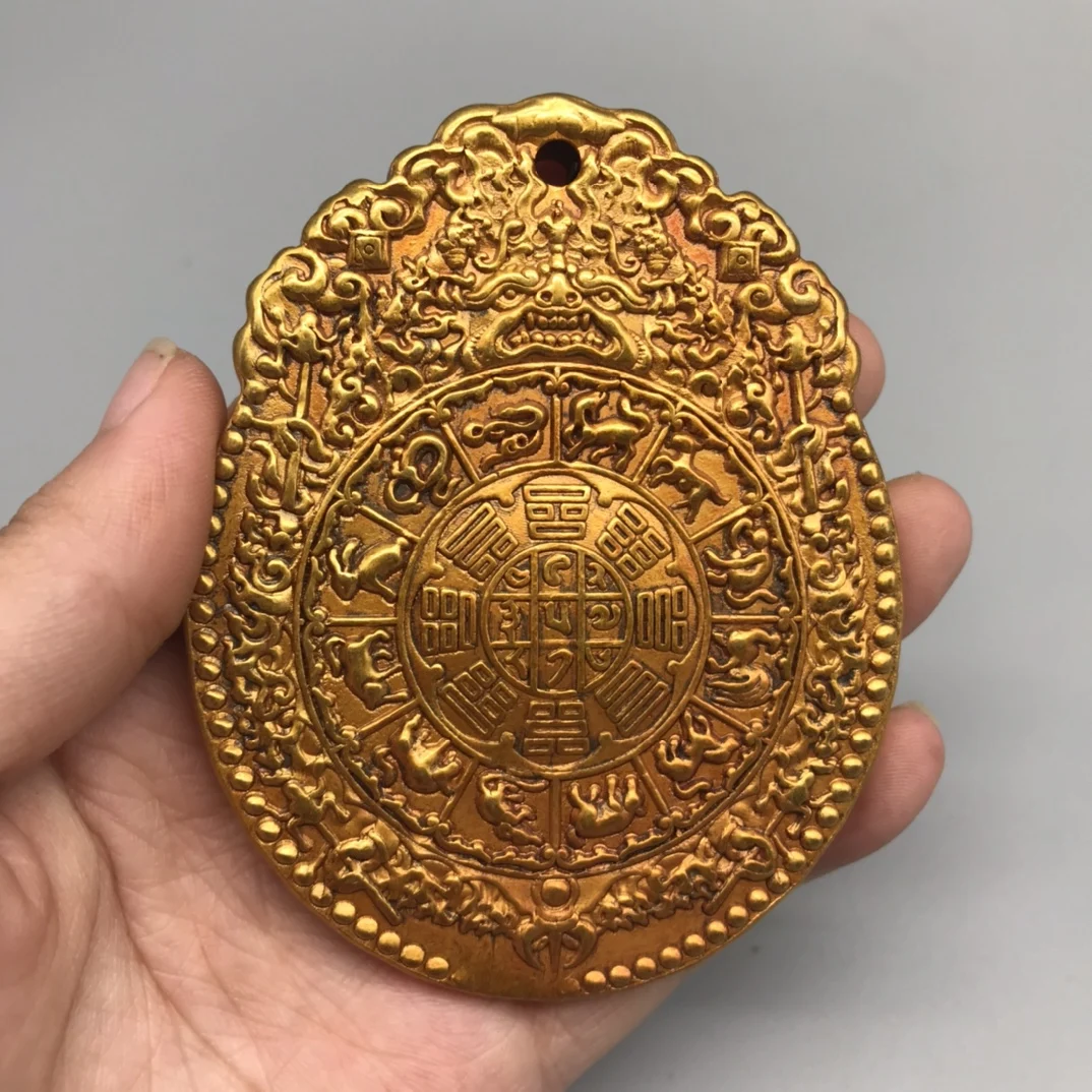 

Collection China Brass Antique Imitation Command The Bronze Medal Sculpture Metal Crafts Home Decoration#7