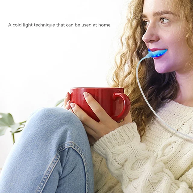 Teeth Blue Light Whitening Instrument Universal Interface Portable Rechargeable Blue Light Oral Care Lamp Tool