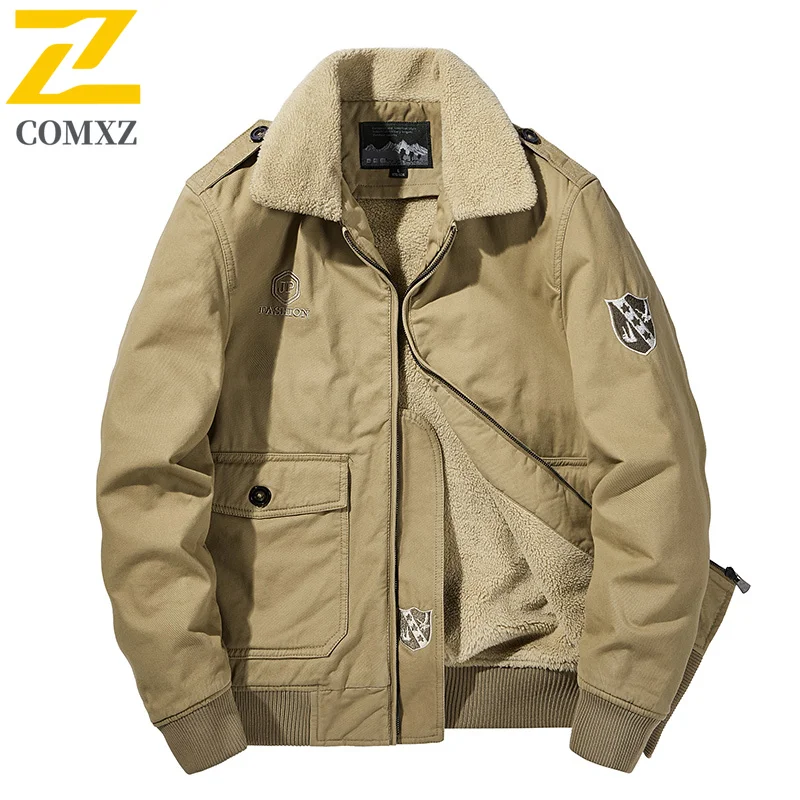 EiAO Jacket  Cotton Work  Winter Fleece Lined Windproof Waterproof Aviator Multiple pockets Coat for Hiking Camping Fishing 2025