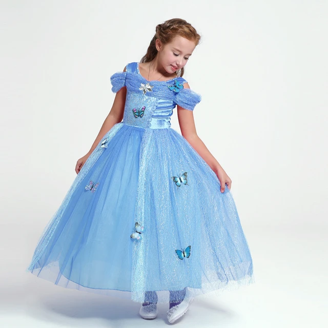 Crianças vestidos para a menina princesa vestido cinderela belle dos  desenhos animados cosplay traje festa de