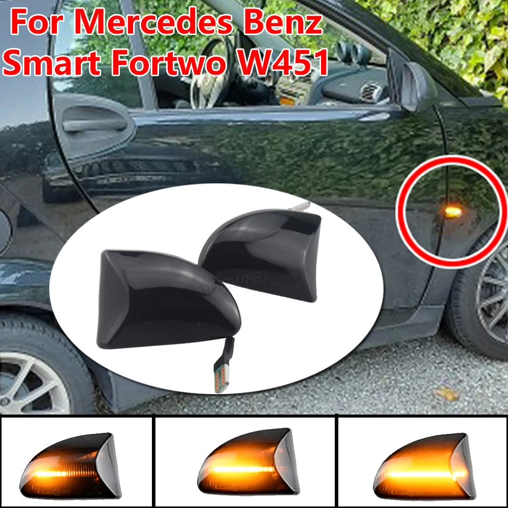 Smart Fortwo 451 MK1 & MKII 2007-2015 2PCS   ڹ LED ̳ ̵ Ŀ Ʈ  õ ȭǥ  