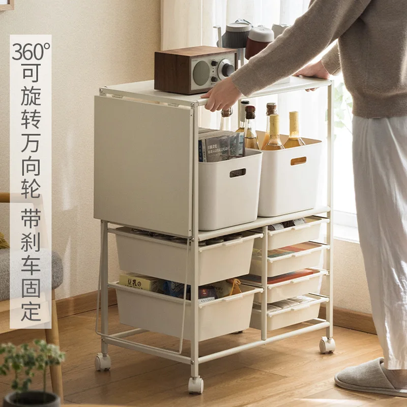 Kitchen Trolley Microwave Oven Storage Rack Tanding Coffee Machine Mobile Dining Cabinet Living Room Snack Storage Cabinet
