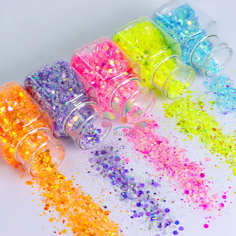 Neon Glow In The Dark Mixed Phosphor Powder Sequins Nail Glitter Powder Rare Earths Dust Long-acting Phosphor Luminous