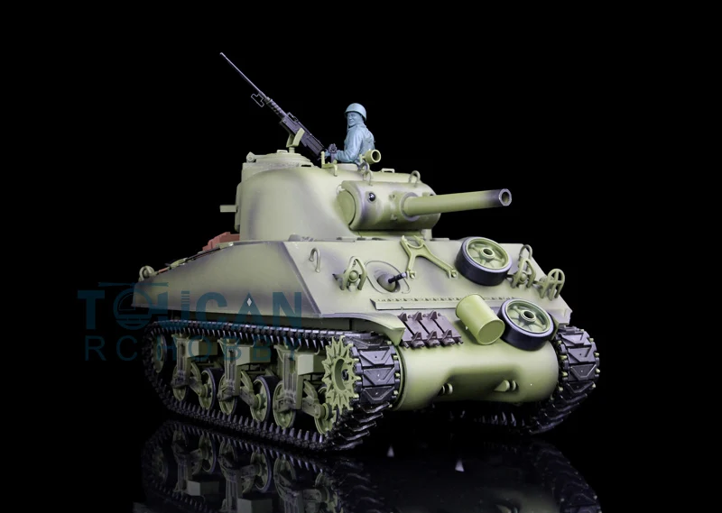 Toys HENG LONG 1/16 7.0 Plastic M4A3 Sherman 3898 360° Turret Barrel Recoil RC Tank TH17669-SMT4 5