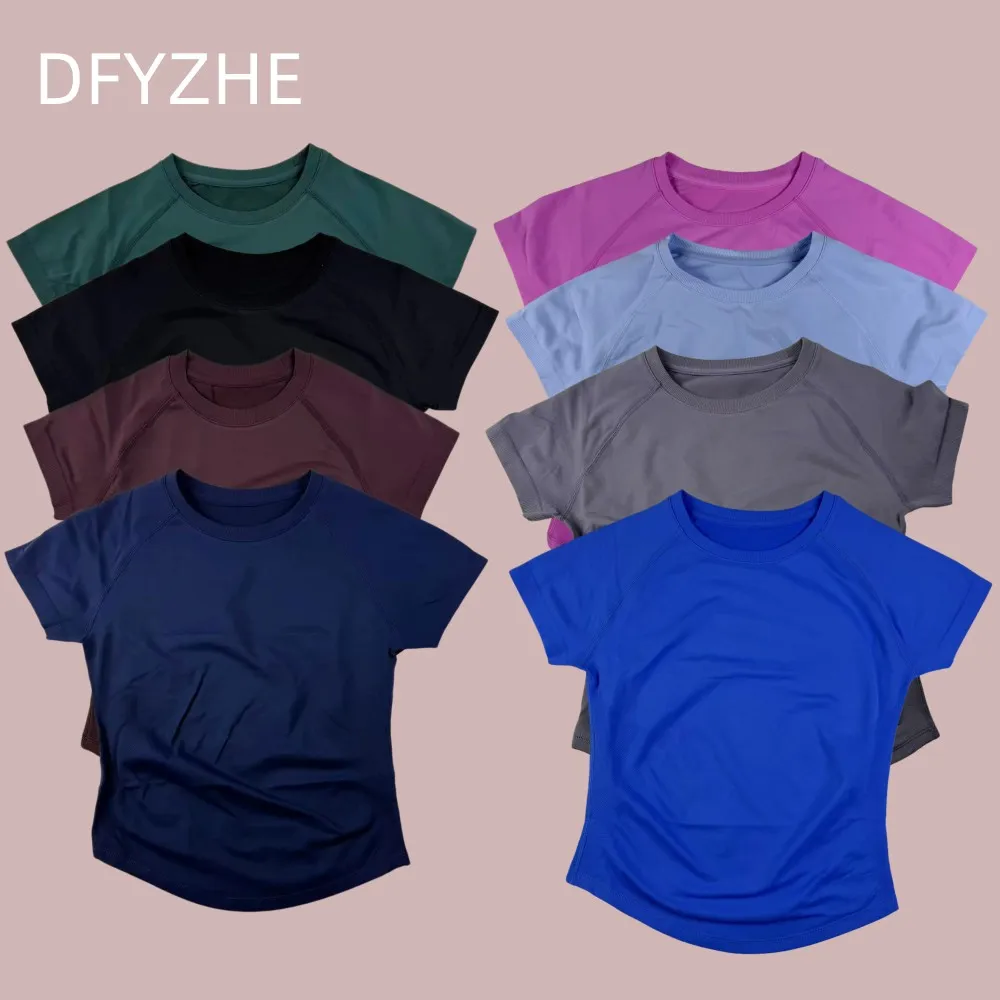 DFYZHE 여성용 라글란 슬리브 심리스 셔츠 통기성 요가 체육관 피트니스 투