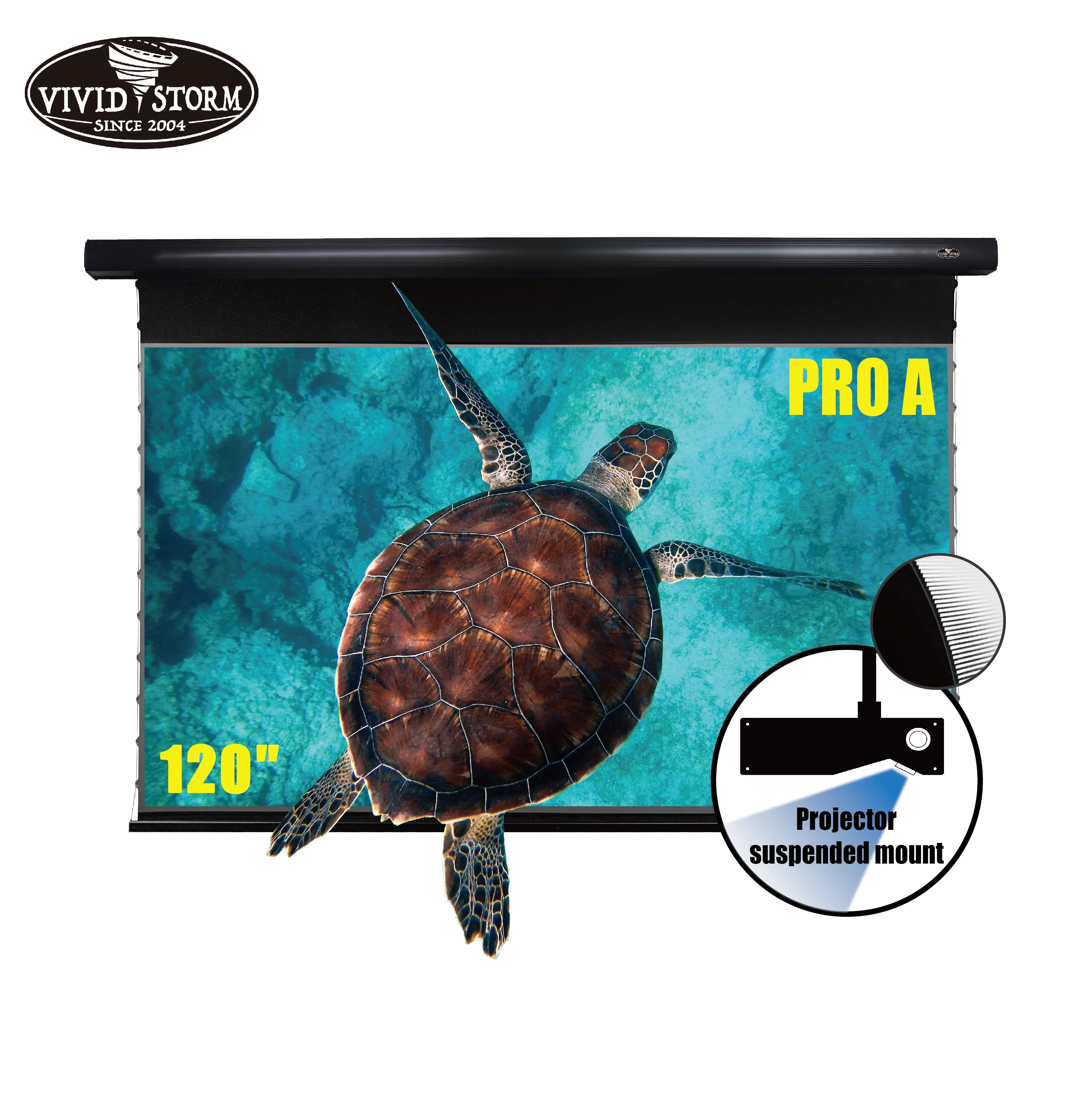 

120inch PRO A Slimline motorized Drop Down screen Ambient Light Rejecting 4K for UST laser Suspended Mount projector