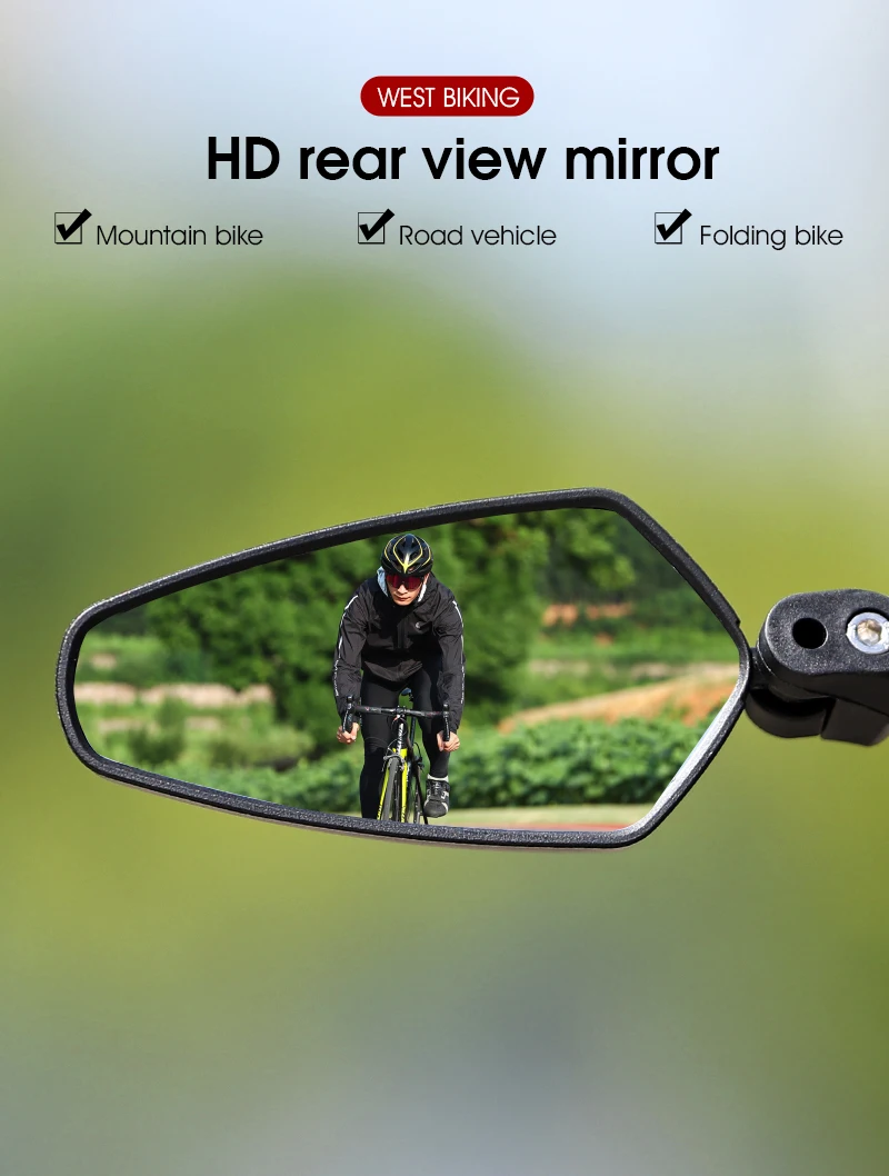 WEST BIKING Fahrrad-Rückspiegel, 360-Grad-verstellbar, Fahrradlenker, Rückspiegel, Fahrradzubehör, Fahrradspiegel – Detail 7