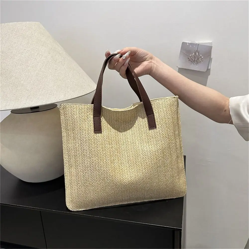 

Woven Straw Bag Fashion Rattan Handmade Braid Tote Bag Large Capacity Shoulder Bag Women Girls