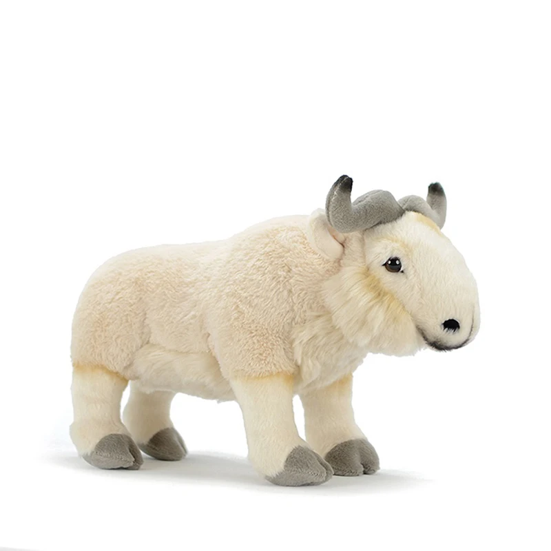 

Real Life Cute Stuffed Takin Plush Toy Present Soft Simulation Sheep Doll Lifelike Budorcas taxicolor Animal Model Kids Gift