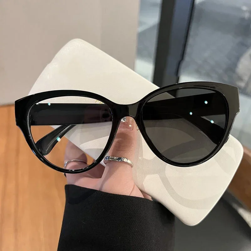 Blue Light Blocking Ladies Myopia Eyeglasses with Diopter Luxury Large Frame Finished Minus Sunglasses Prescription 0 To -4.0 4