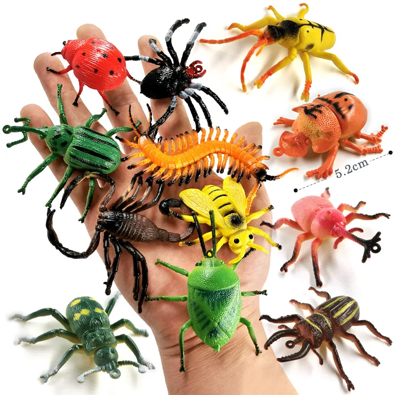 Action Figure Insect Spider Butterfly Fish Dinosaur Dog Cat Horse Figurine Farm Animal Model 12Pcs For Children Gift