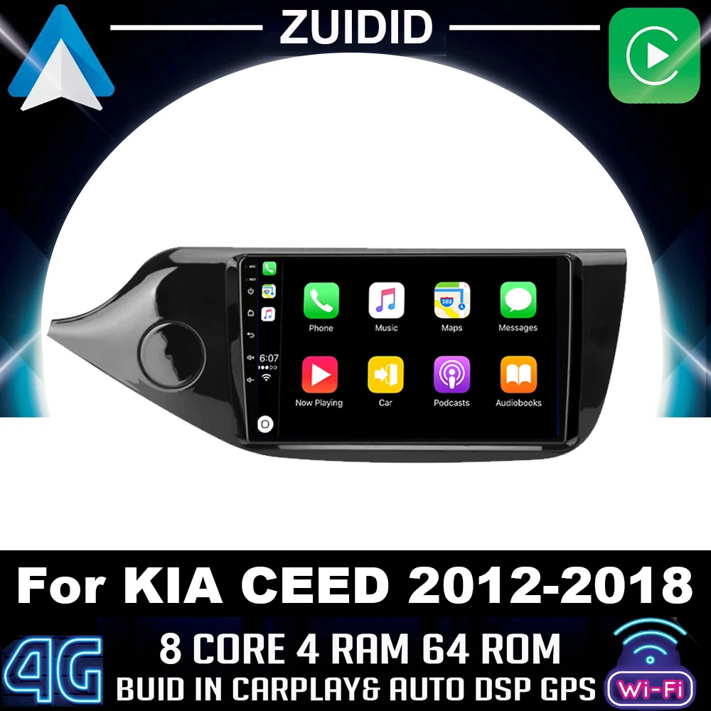 

2din 4G Android 10 DSP Car Radio Multimidia Video Player For KIA Cee'd CEED JD 2012-2018 Navigation GPS 2 din RDS Carplay