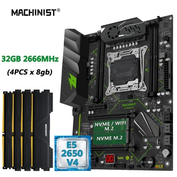 MACHINIST X99 Motherboard MR9A PRO Combo LGA 2011-3 Xeon kit E5 2650 V4 CPU DDR4 4*8GB RAM 2666MHz Memory NVME WIFI USB SATA 3.0