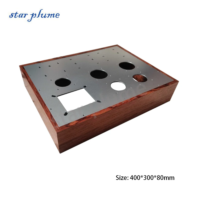 (400*300*80mm)Rosewood Aluminum Power Amplifier Case Combined Single-ended 300b Tube Amplifier 2A3/El34 Wooden Frame Chassis DIY