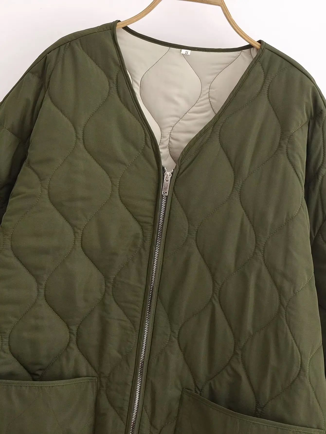 Bombers Jackets Women's Coat Armygreen Outwear Oversize Long Sleeve Tops Coat Solid With Zipper 2024 inszart Woman Jackets Coat