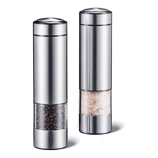 Electric Salt and Pepper Grinder Set - Battery Operated Mill