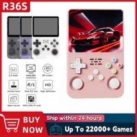 R36S Ретро портативная игровая консоль 3,5-дюймовый IPS-экран с предварительной нагрузкой 128 ГБ игр Портативный карманный плеер с системой Linux