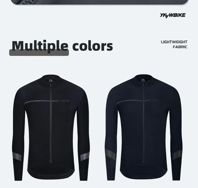 YKYWBIKE Herren Winter-Radtrikot, warm, Rennrad, dünn, weich, Fleece-Jacke, atmungsaktiv, MTB, Fahrradbekleidung, Fahrradtrikot – Detail 13
