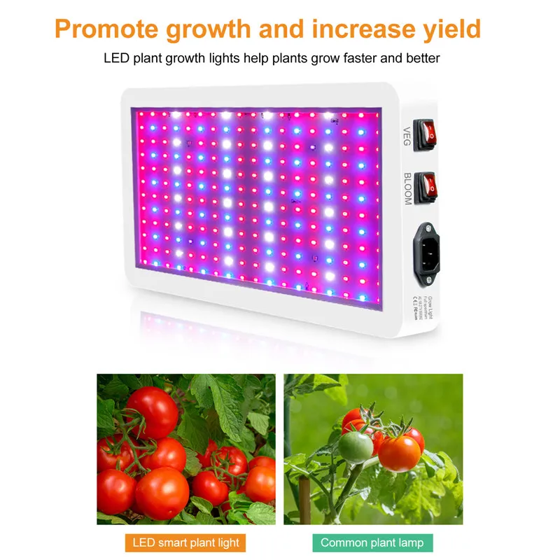 LED 식물 성장 조명, 전체 스펙트럼 수경 재배 램프, 식물 채소 꽃, 실내 초박형 패널, 식물 램프, 1000W, 2000W
