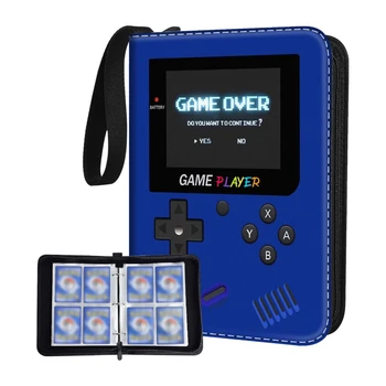 Raccoglitore per carte da gioco, album per collezioni di carte a 4 tasche, raccoglitore per carte collezionabili da gioco adatto a 400 carte con 50 buste rimovibili