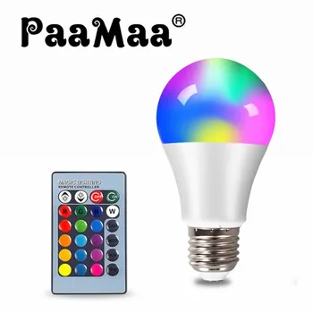 E27 LED RGB 램프 스포트라이트 전구, AC 85-265V 봄빌라 LED, 4W, 10W, 15W, IR 리모컨, 스마트 LED RGB 램프, 홈 데코