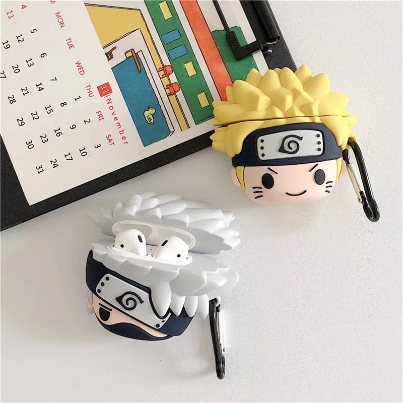 Cute Cartoon Anime Naruto Kakashi Silicone Case for AirPods Pro 1 2 3 Charging Box Soft