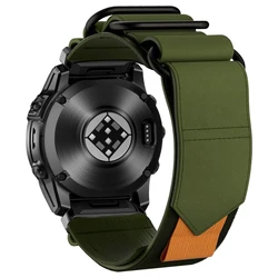 QuickFit 26mm Leather and Nylon Durable Watch Band Strap - QuickFit 26mm (Army Green)