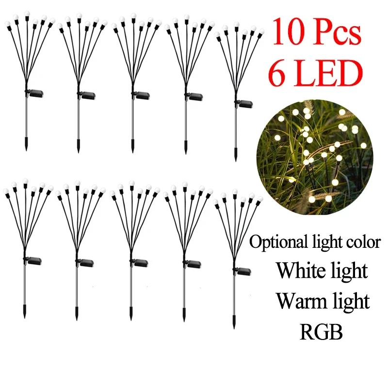 Solar LED Light Outdoor Garden Decoration Landscape Lights Firework Firefly Lawn Lamps Country House Terrace Balcony Decor Lamp
