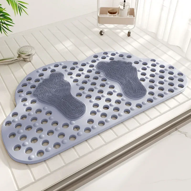 

Cloud Shape PVC Bathroom Rug Foot Massager Anti-Slip Bathroom Mat Silicone Suction Cup Brush Pad Bathroom Alfombra De Baño