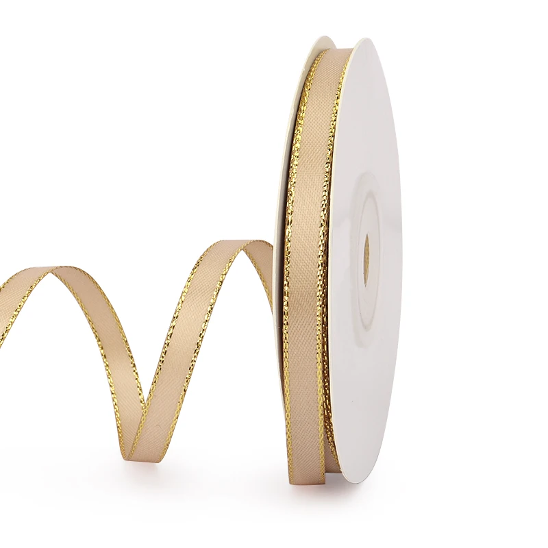Elegant Gold Rim Ribbon - 20 Yards for Gift Packaging & Decorative Crafts