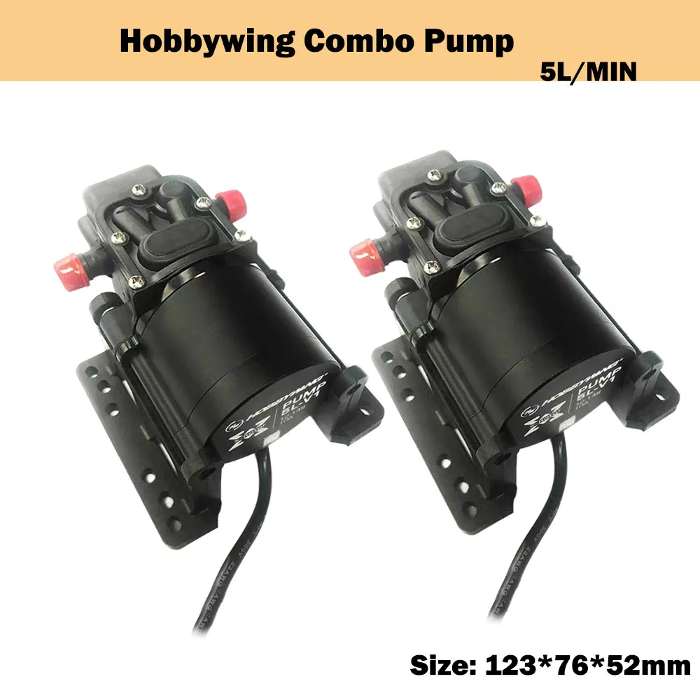 

Hobbywing Brushless Water Pump 5L/min 10A 12S 14S V1 Sprayer Diaphragm Pump for Plant Agriculture UAV Drone