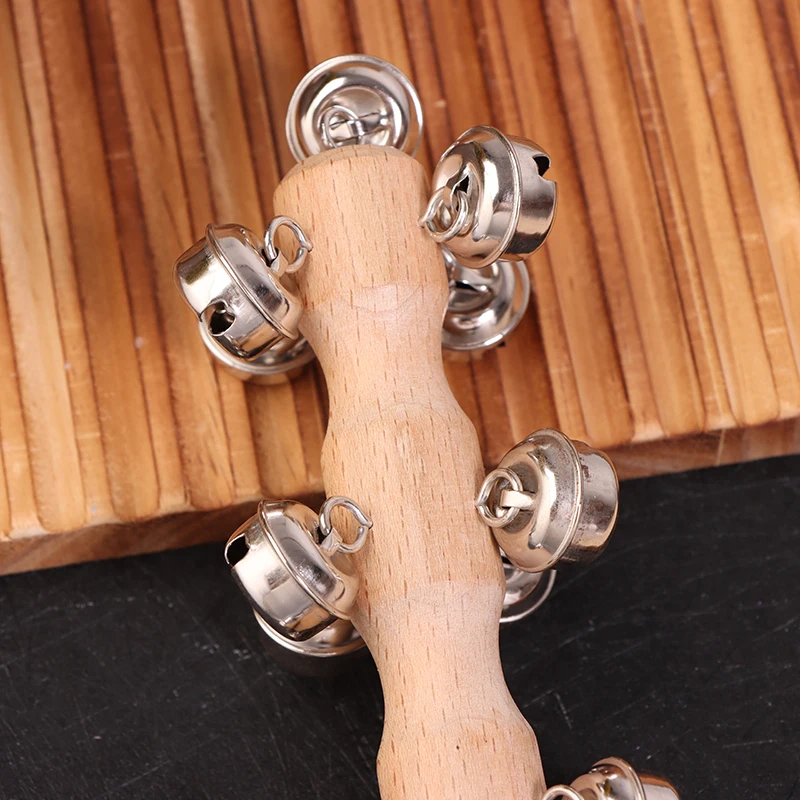 1Pc Wooden Rattle Children Discussion Musical Instrument Toys For Party Kids Early Education Handbell Kindergarten Teaching Aids