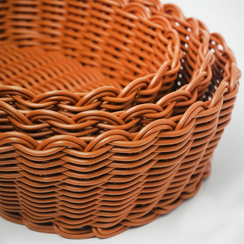 Oval plastic imitation rattan storage basket snack bakery snack basket party centerpiece home dining table kitchen supplies 2