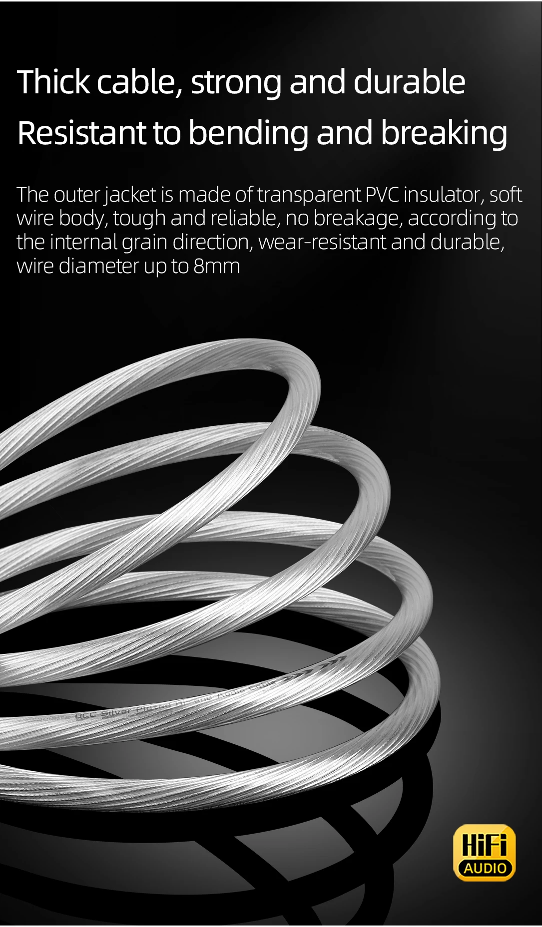 Hifi Ethernet Cable High Performance OCC Silver Plated Cat8 Network Cable Internet Cord for PC Router Laptop 9