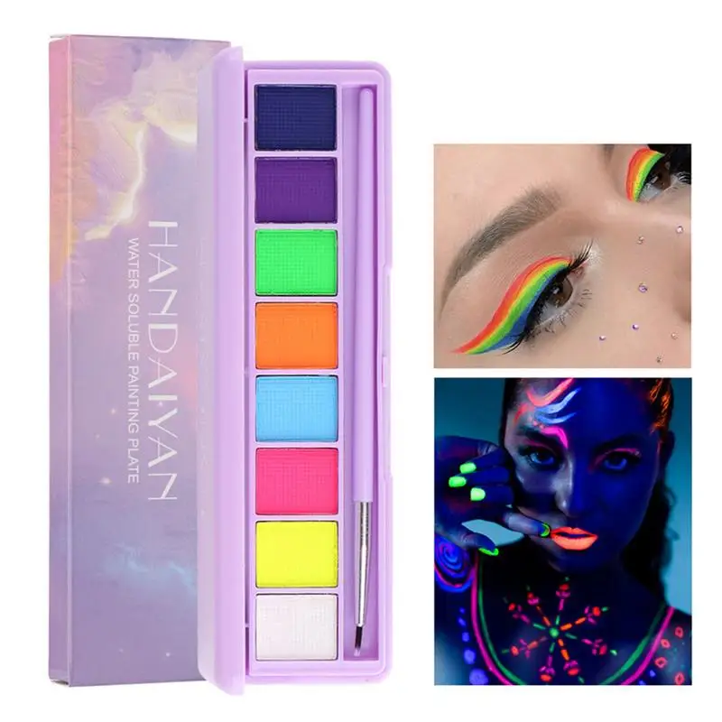 UV Body Paint 8 Color Body Paint For Skin Body Face Paint Makeup Palette  Glowing Effects Face Painting Palette For Art Theater - AliExpress